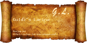 Gulás Larina névjegykártya